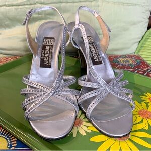 80s Silver Rhinestone Givenche Heels